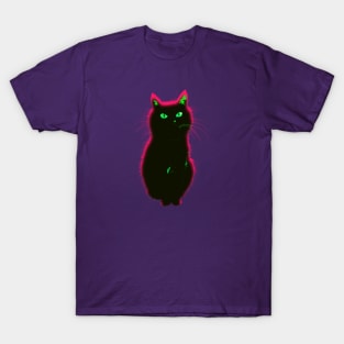 Glowing Black Cat T-Shirt